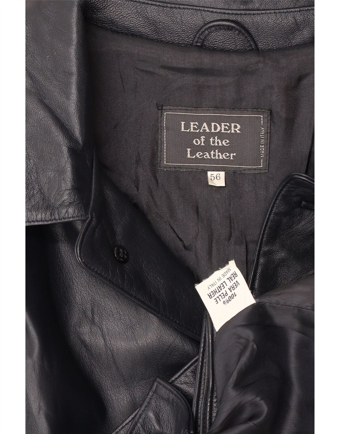 Vintage Herren Bomber Lederjacke IT 56 3XL Schwarzes Leder