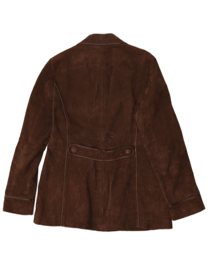 Wallace Sacks Damen Wildledermantel UK 14 Großes braunes Leder