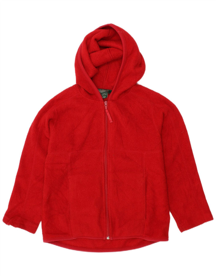 L.L.Bean Kapuzen-Fleecejacke für Jungen, 5–6 Jahre, mittelrot, Polyester