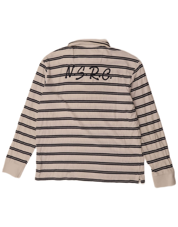 North Sails Herren Rugby-Poloshirt mit Grafik, langärmlig, 2XL, weiß gestreift