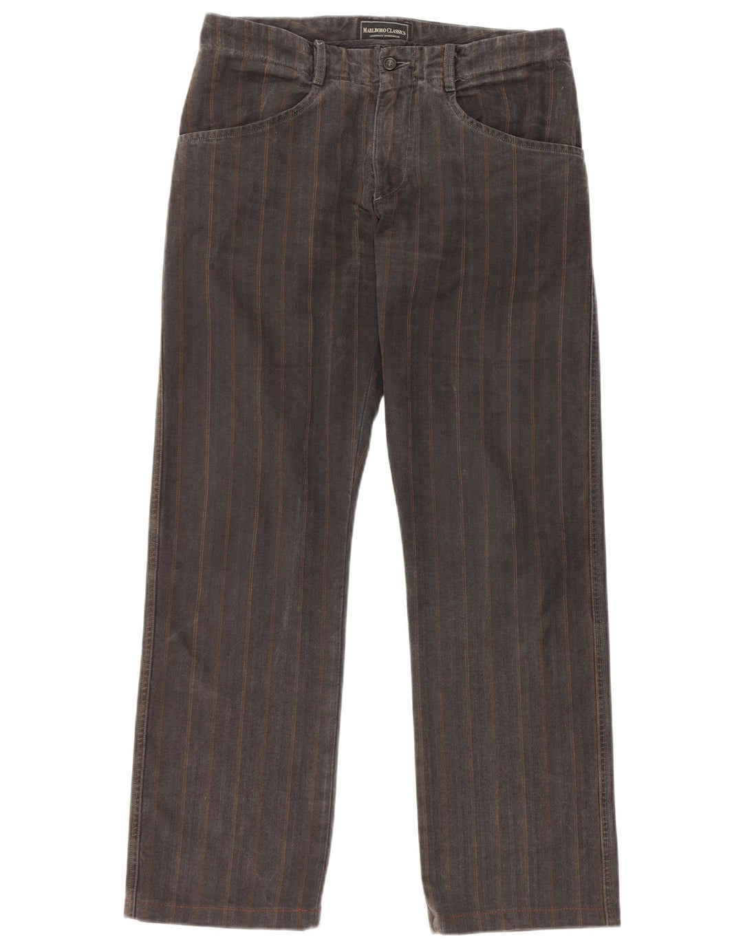 Marlboro Classics Herren-Freizeithose, gerade, W32, L30, graues Fischgrätenmuster