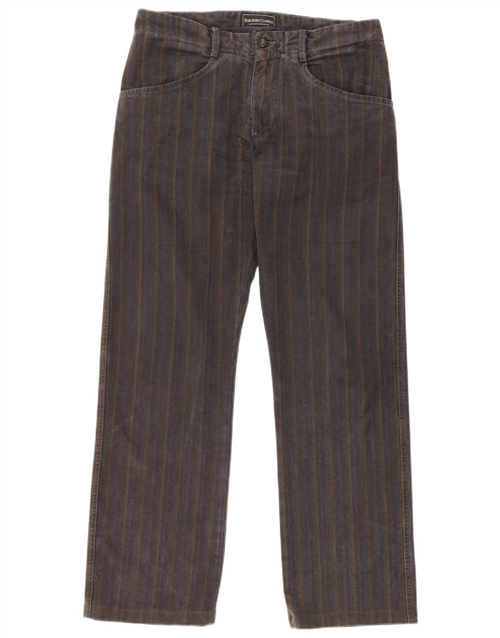 Marlboro Classics Herren-Freizeithose, gerade, W32, L30, graues Fischgrätenmuster