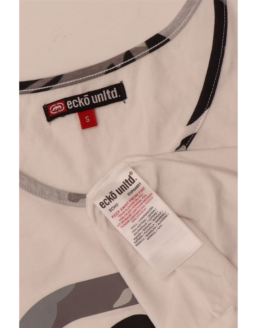 Ecko Unltd Herren-Weste mit Grafik, Größe S, weiße Baumwolle