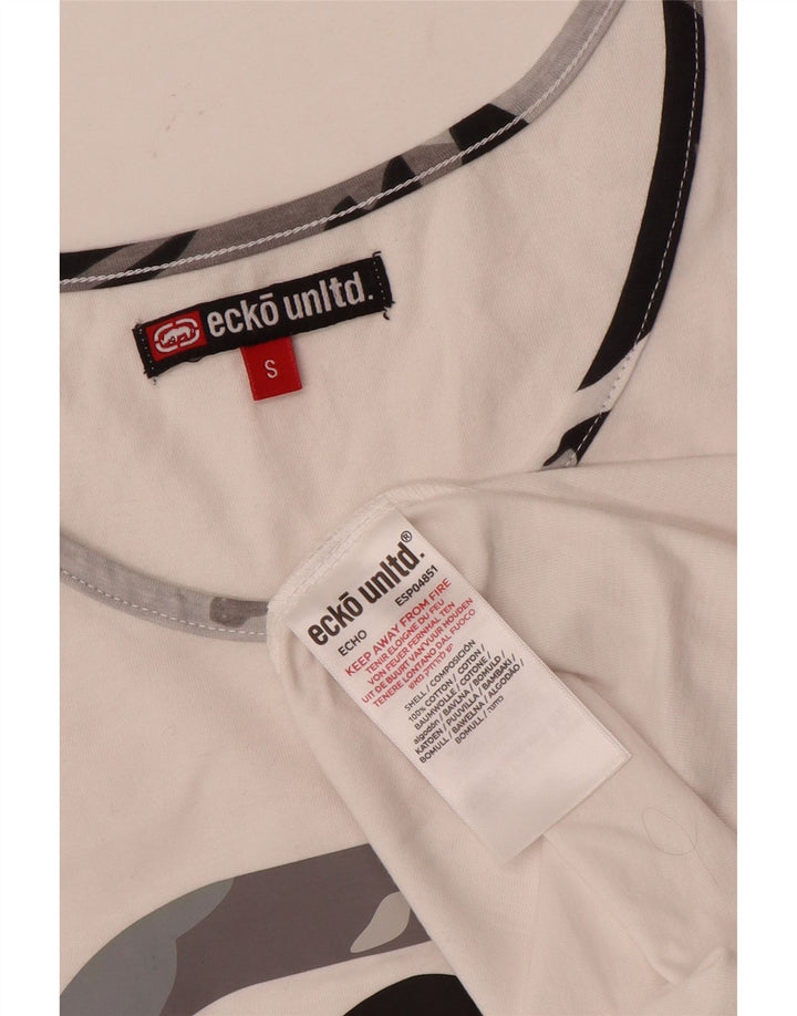 Ecko Unltd Herren-Weste mit Grafik, Größe S, weiße Baumwolle