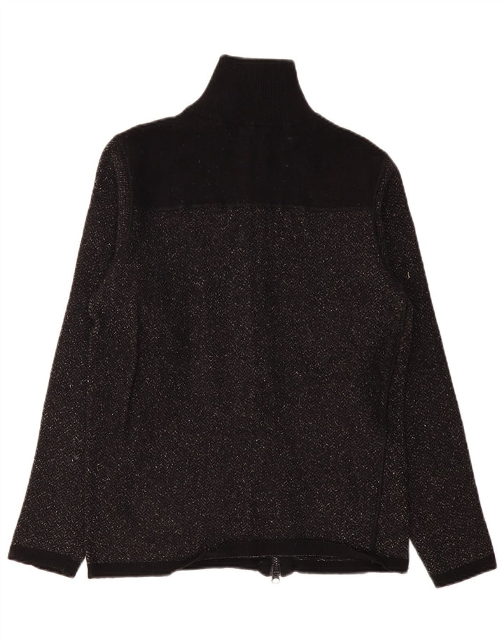 Armani Jeans Damen Strickjacke Pullover UK 10 Kleiner schwarzer Chevron
