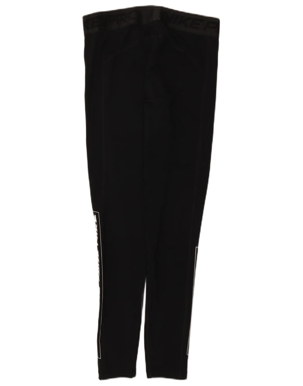 Nike Damen Dri Fit Graphic Leggings UK 14 Large Schwarz Polyester