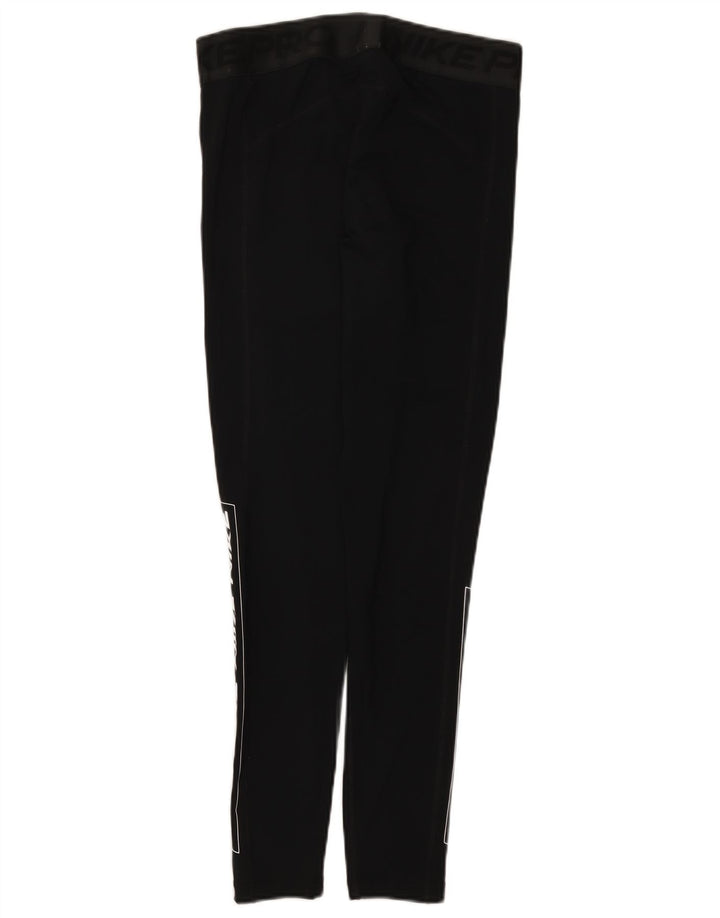 Nike Damen Dri Fit Graphic Leggings UK 14 Large Schwarz Polyester