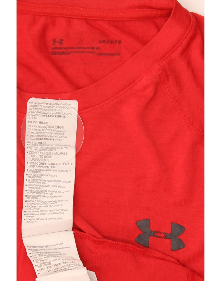UNDER ARMOUR Herren Heat Gear T-Shirt Top Large Rot Polyester