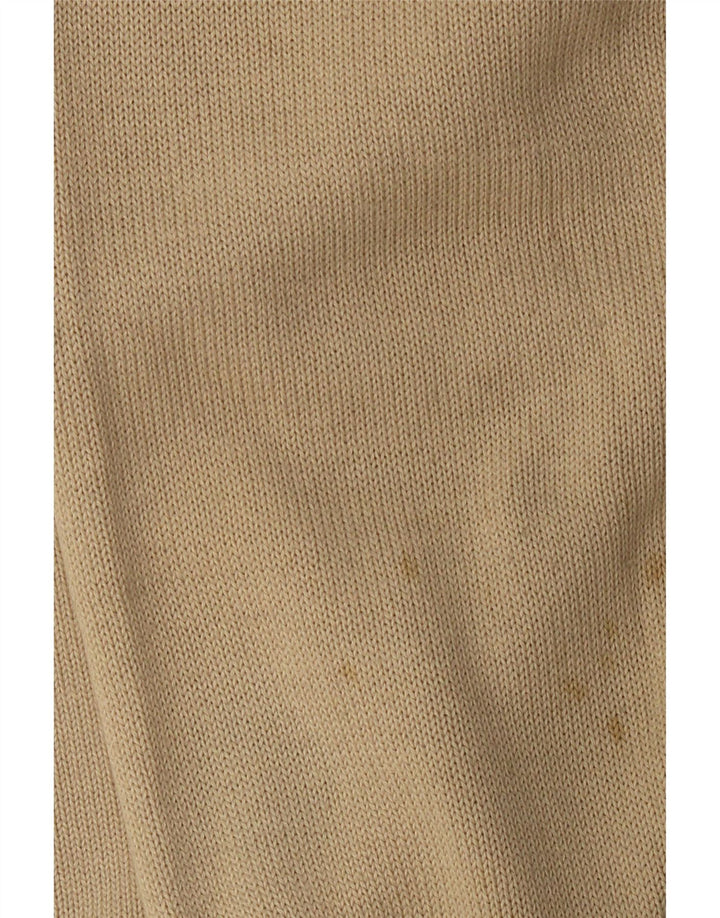 Monello Herren-Pullover mit Rundhalsausschnitt, IT 50, mittelbeige, geometrische Baumwolle