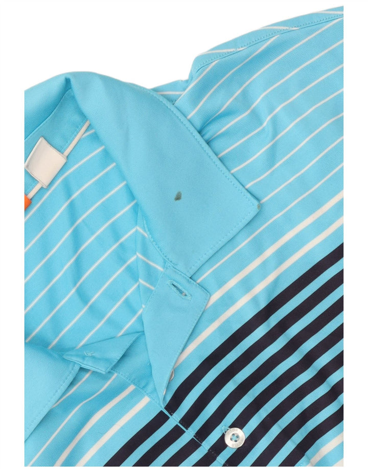 PUMA Herren-Poloshirt, groß, blau gestreift