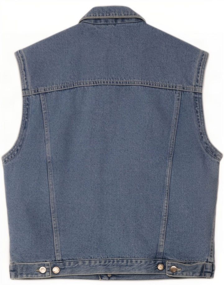 Vintage Herren Jeansweste IT 46 Kleine blaue Baumwolle