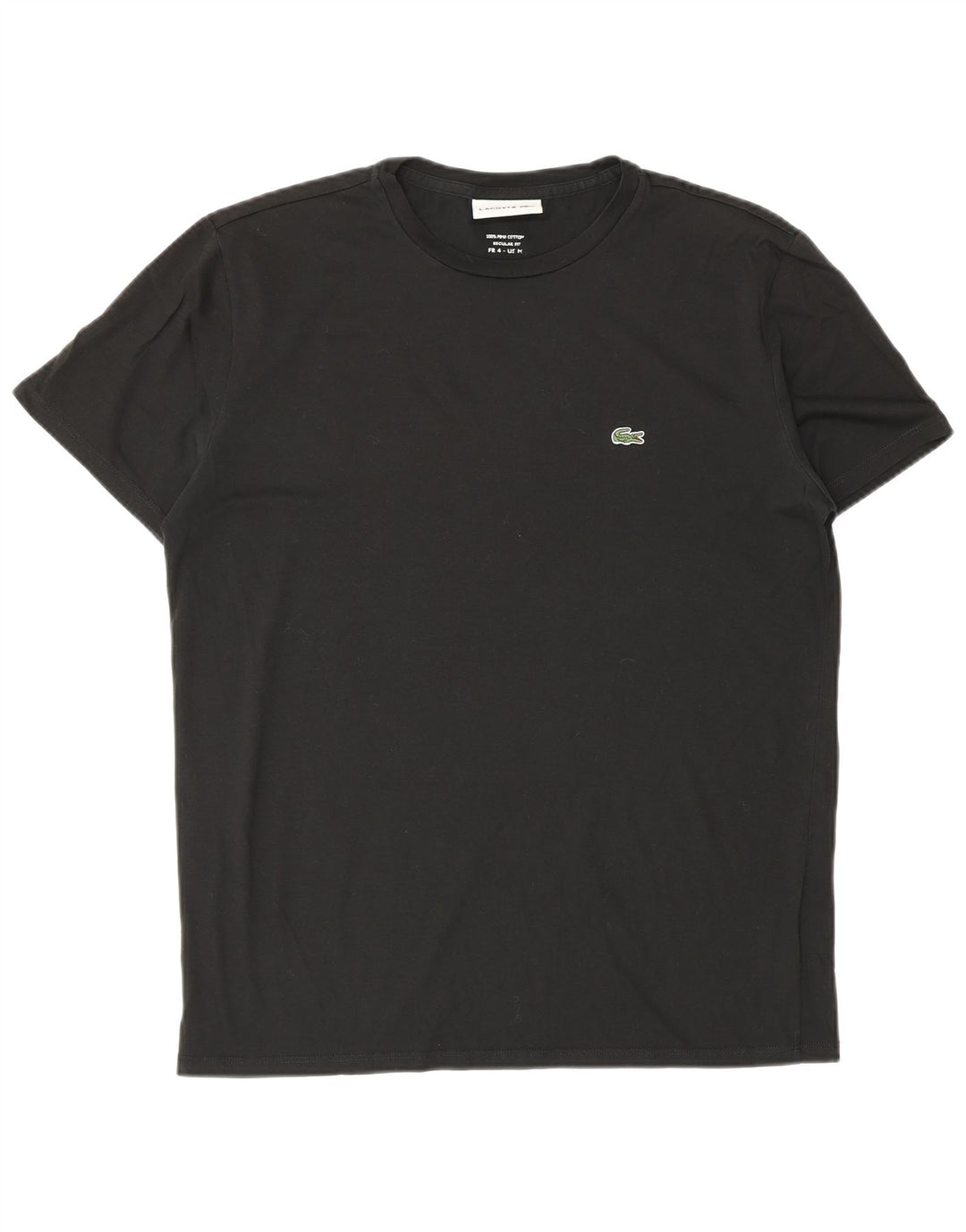 Lacoste Herren-T-Shirt mit normaler Passform, Größe 4, mittelschwarz, Baumwolle