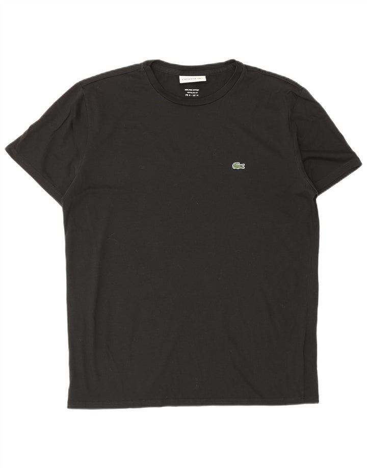 Lacoste Herren-T-Shirt mit normaler Passform, Größe 4, mittelschwarz, Baumwolle
