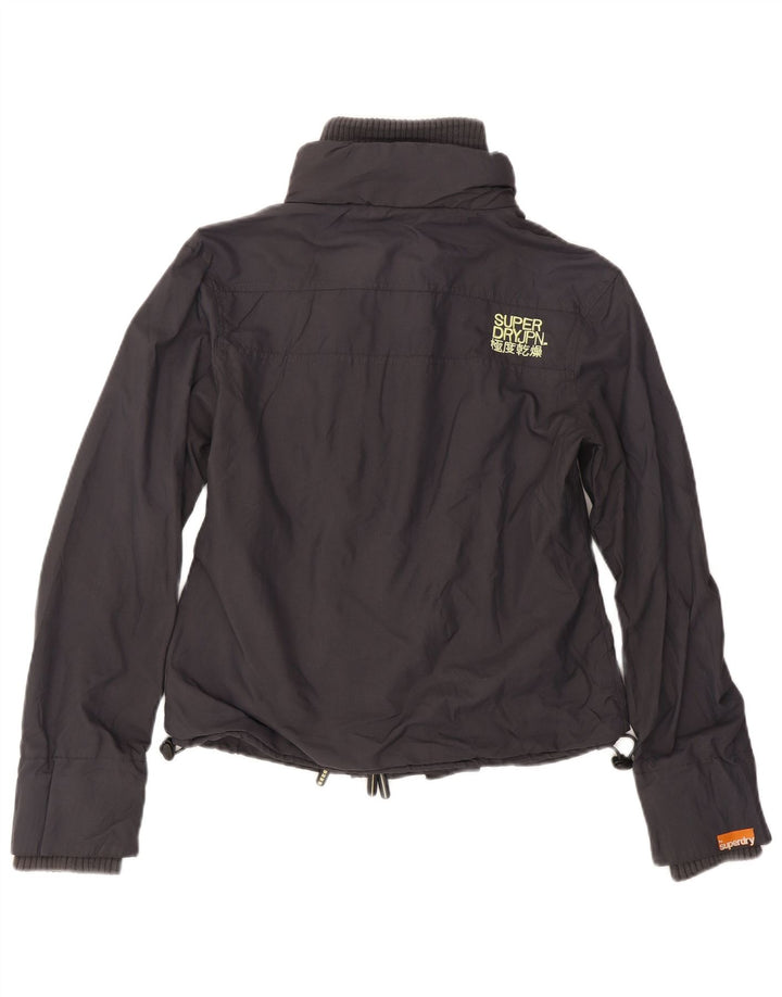 SUPERDRY Damen Windjacke UK 16 Large Graues Nylon