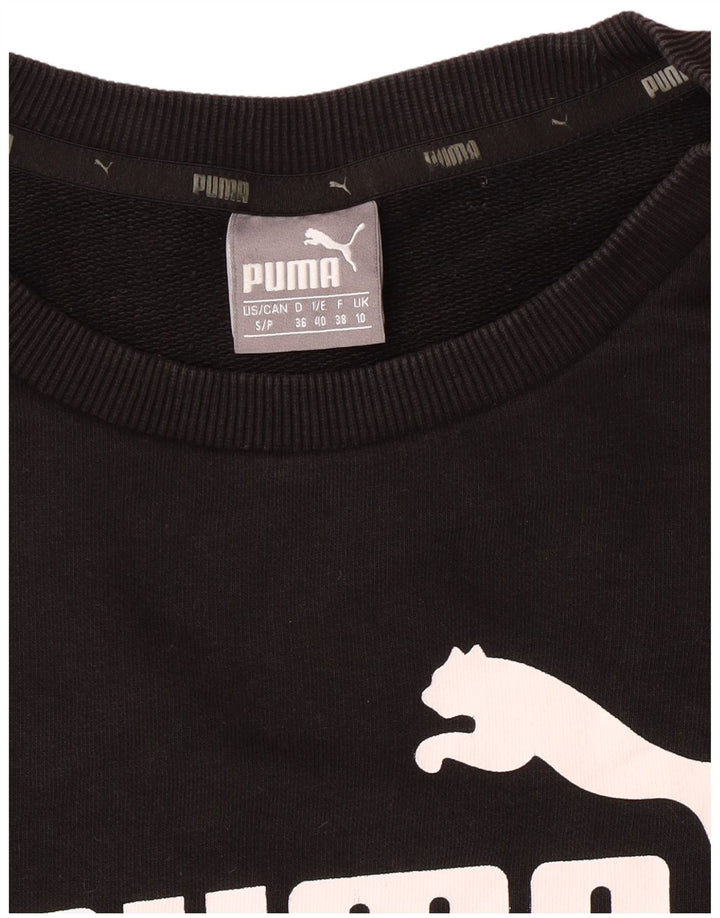 PUMA Damen Übergroßer Grafik-Sweatshirt-Pullover UK 10 Small Schwarz