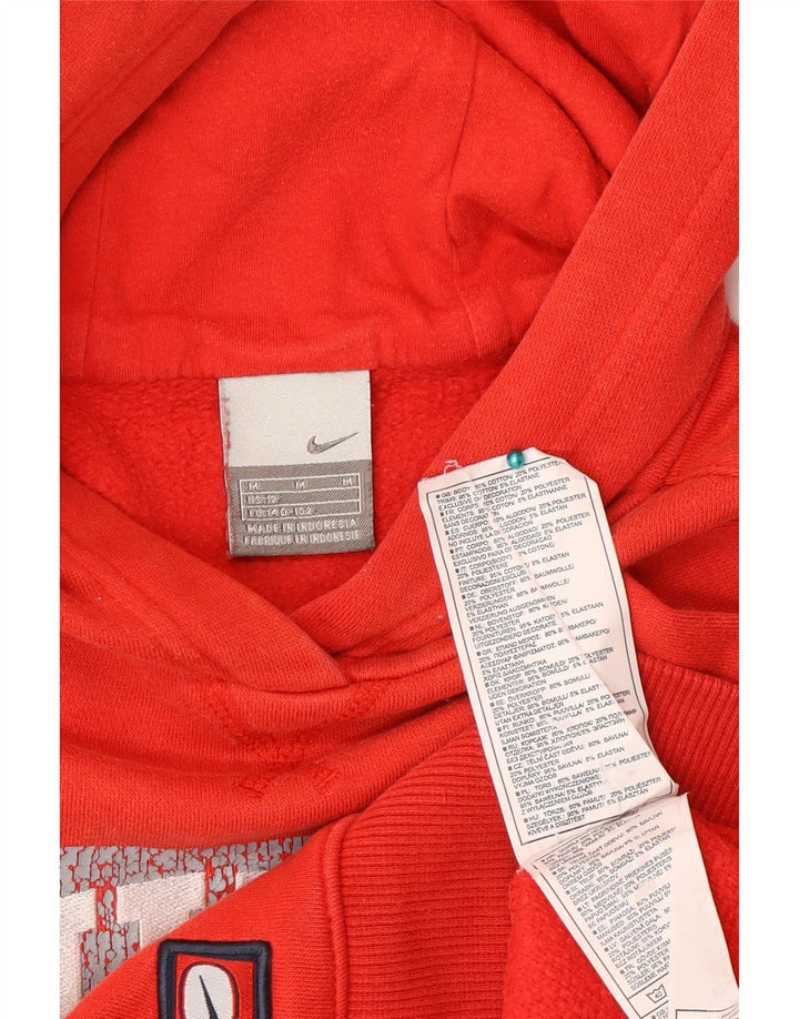 Nike Jungen-Pullover mit grafischem Kapuzenpullover, 10–11 Jahre, mittelrote Baumwolle