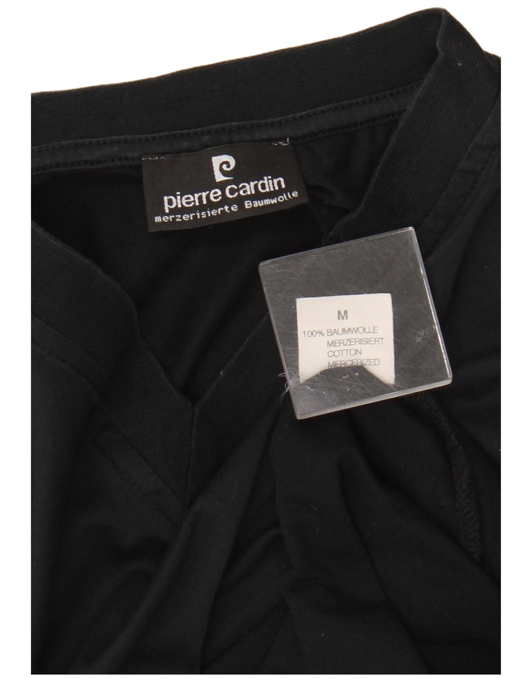Pierre Cardin Herren T-Shirt Top Medium Schwarz Baumwolle