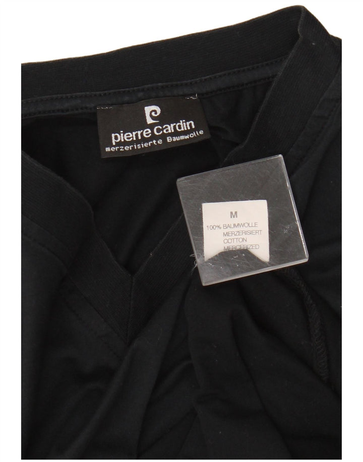 Pierre Cardin Herren T-Shirt Top Medium Schwarz Baumwolle