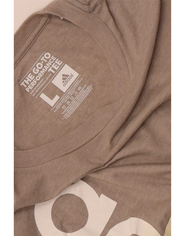Adidas Herren Grafik T-Shirt Top Large Braun Polyester