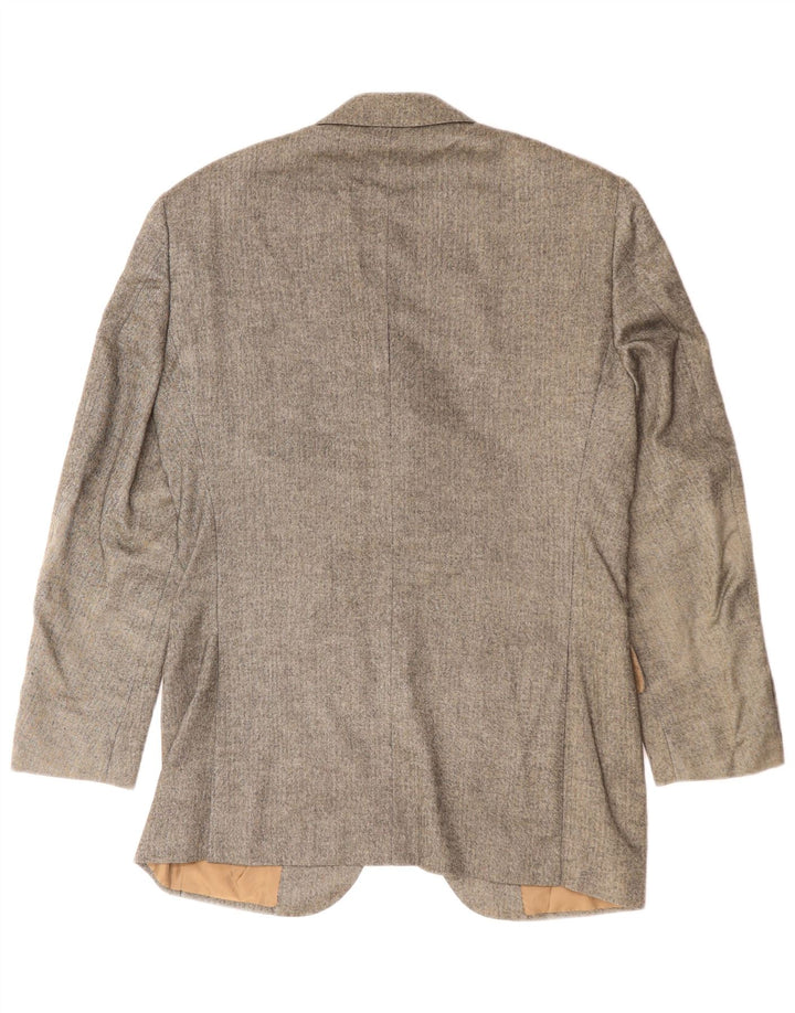 Hugo Boss Herren-Blazer mit 3 Knöpfen, EU 46, kleine grüne Herringbone-Seide