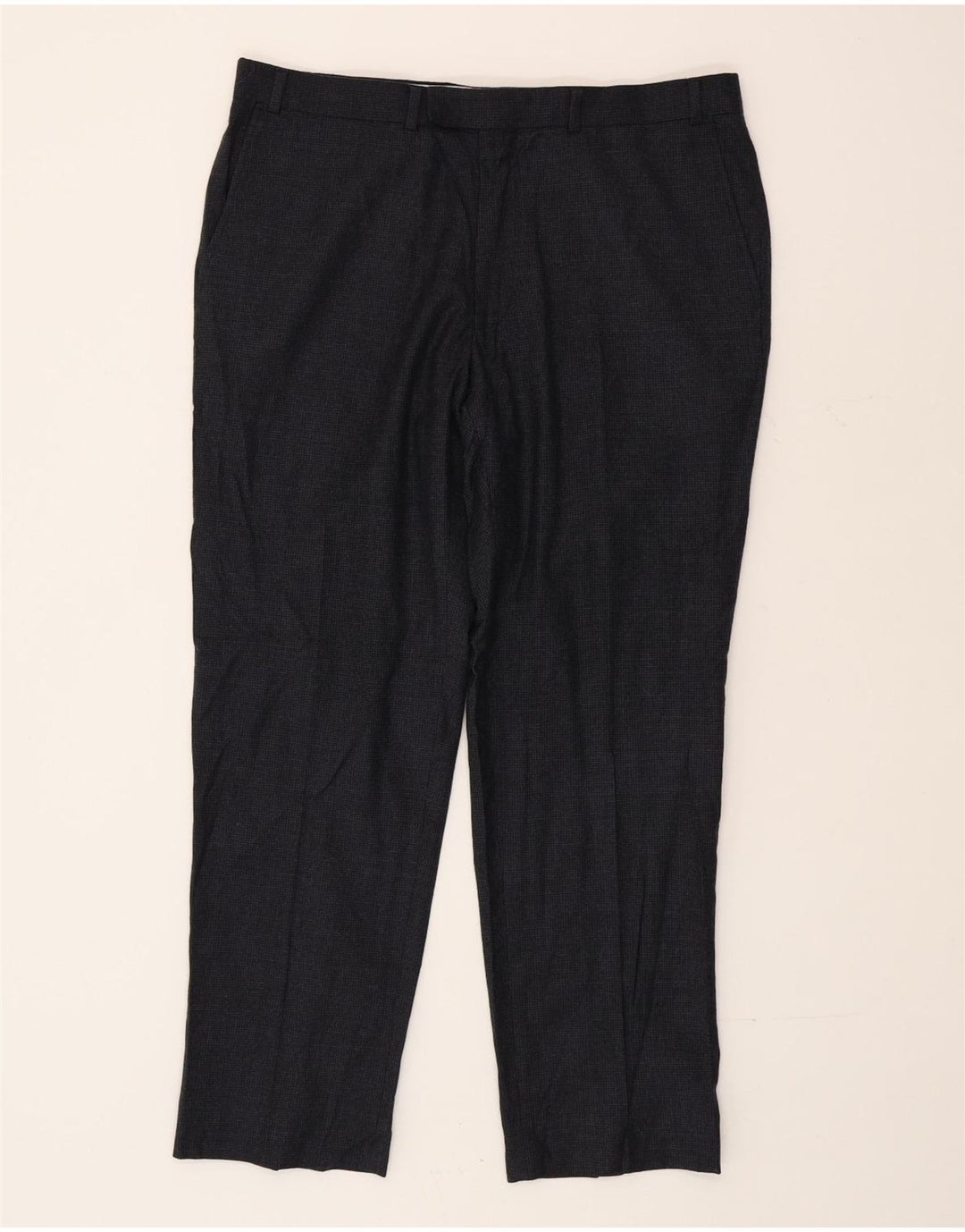 Marks & Spencer Herren-Anzughose mit maßgeschneiderter Passform, W36, L29, Grau mit Hahnentrittmuster