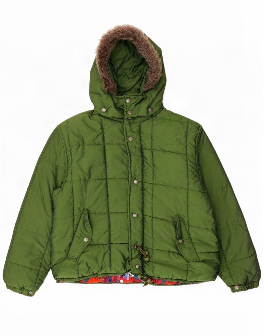 Vagabond Damen-Kapuzen-Übergröße, wattierte Jacke, UK 10, Größe S, grünes Nylon