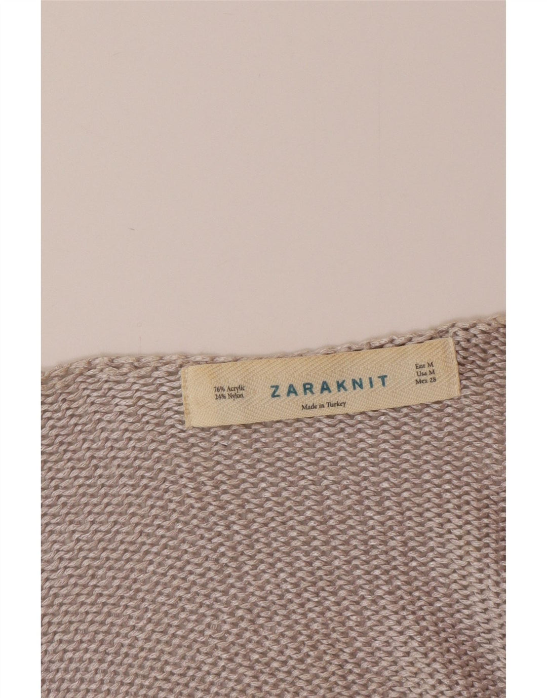 Zara Damen-Pullover mit V-Ausschnitt, Gr. 14, Mittelgrau