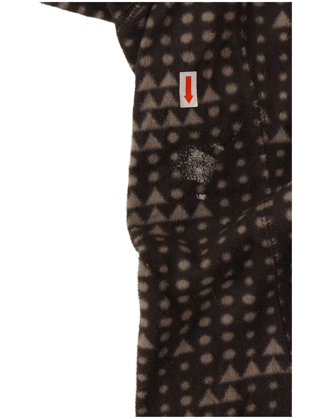 Eddie Bauer Damen Fleecejacke UK 14 Mittelgraues geometrisches Polyester