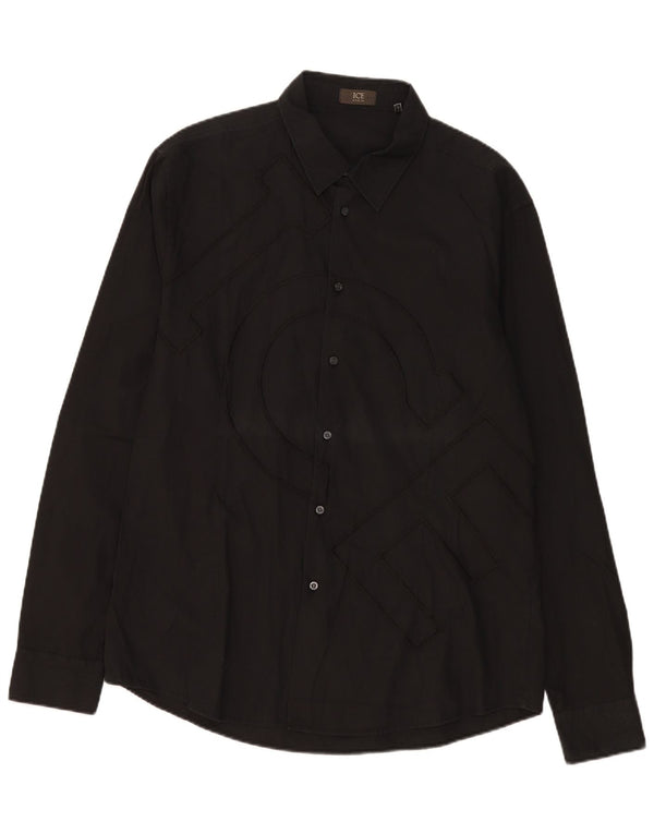 Iceberg Herren Grafikshirt 4XL Schwarz Baumwolle