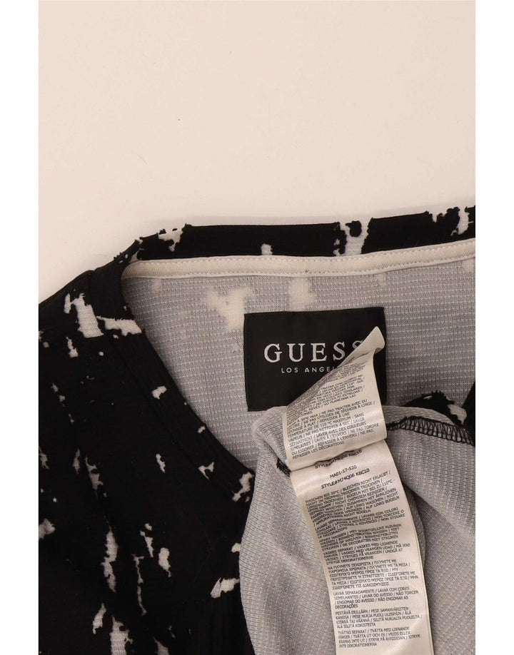 Guess Herren-Sweatshirt mit abstraktem Muster, Größe S, Schwarz, Baumwolle