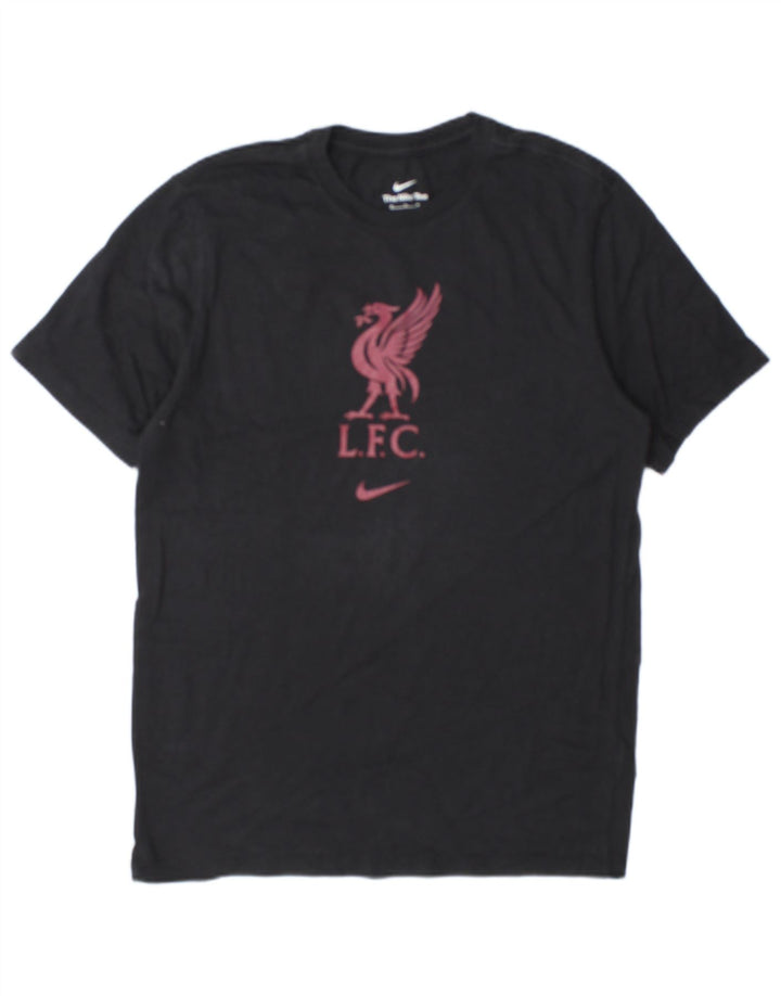 Nike Herren Liverpool Grafik-T-Shirt aus mittelschwarzer Baumwolle