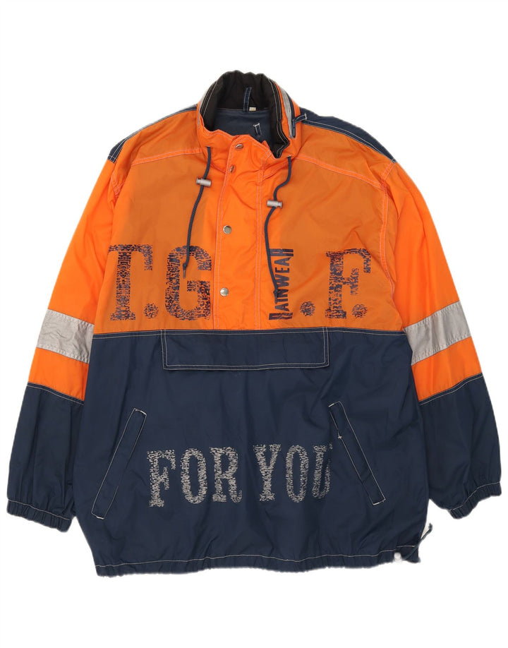 Vintage Herren Loose Fit Grafische Regenjacke UK 36 Klein Mehrfarbig