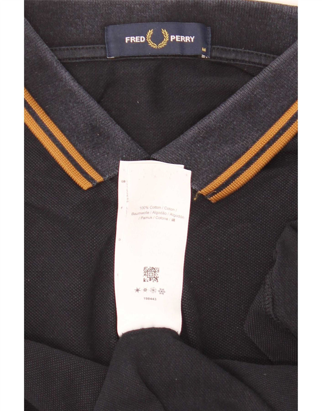 Fred Perry Herren-Langarm-Poloshirt aus mittelblauer, gestreifter Baumwolle