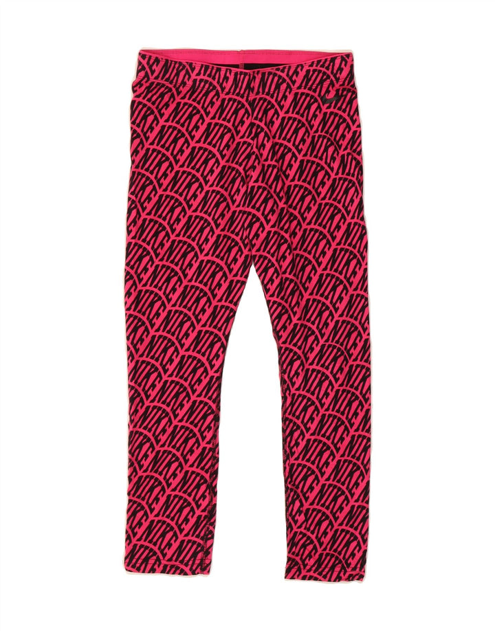 NIKE Womens Graphic Capri Leggings UK 8 Small Pink Cotton Vintage Nike and Second-Hand Nike from Messina Hembry 
