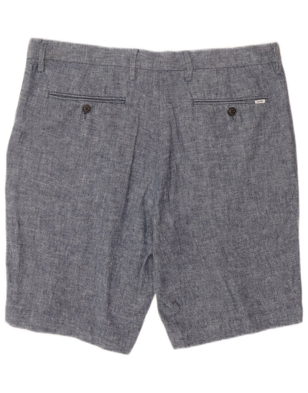 Marks & Spencer Herren Chinoshorts W34 Large Blaues Leinen