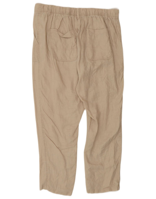 Marks & Spencer Damen Tapered-Hose UK 12 Medium W30 L27 Beige Leinen