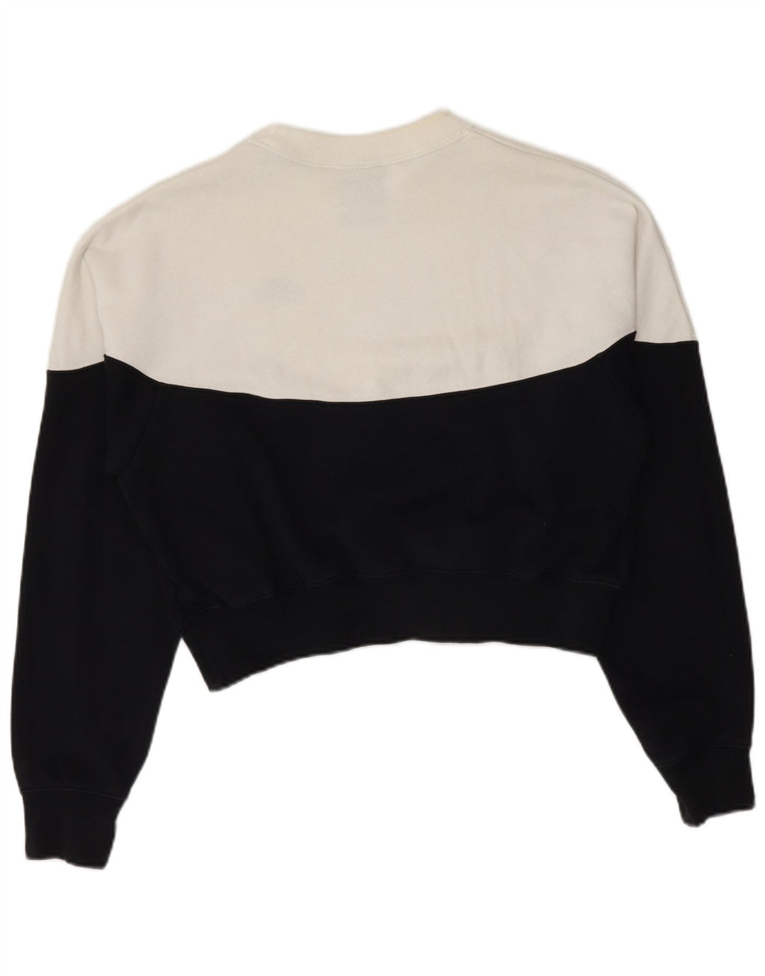 Nike Damen Crop Sweatshirt Pullover UK 14 Medium Black Colourblock