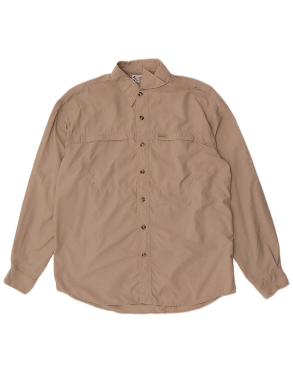 Columbia Mens Shirt Small Beige Nylon
