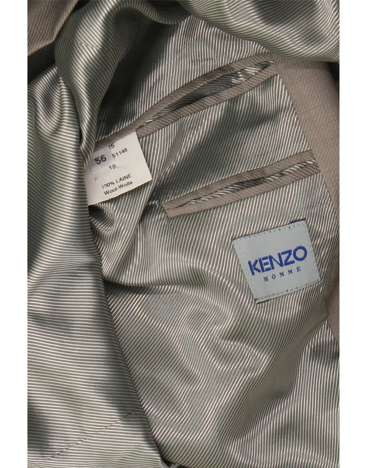Kenzo Herren 3-Knopf-Blazerjacke IT 56 3XL Beige Wolle