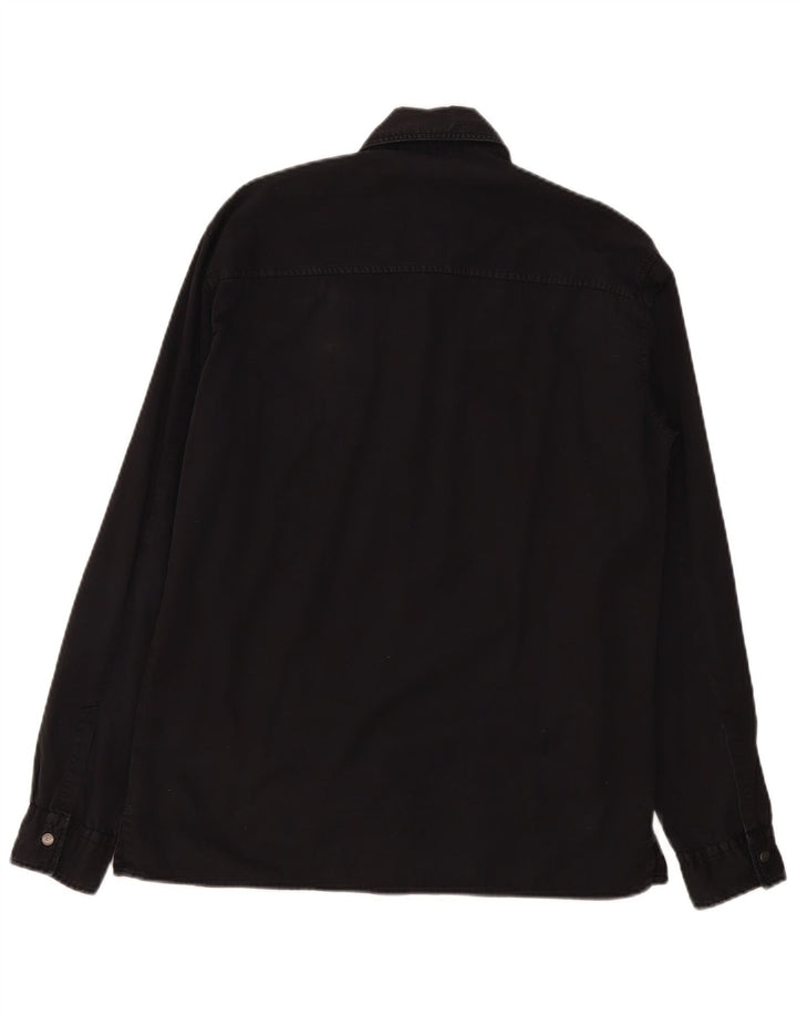 Trussardi Herren-Jeanshemd aus mittelschwarzer Baumwolle