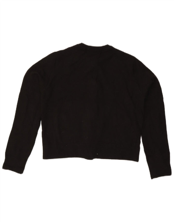 Zara Damen Crop Cardigan Pullover UK 10 Small Schwarz