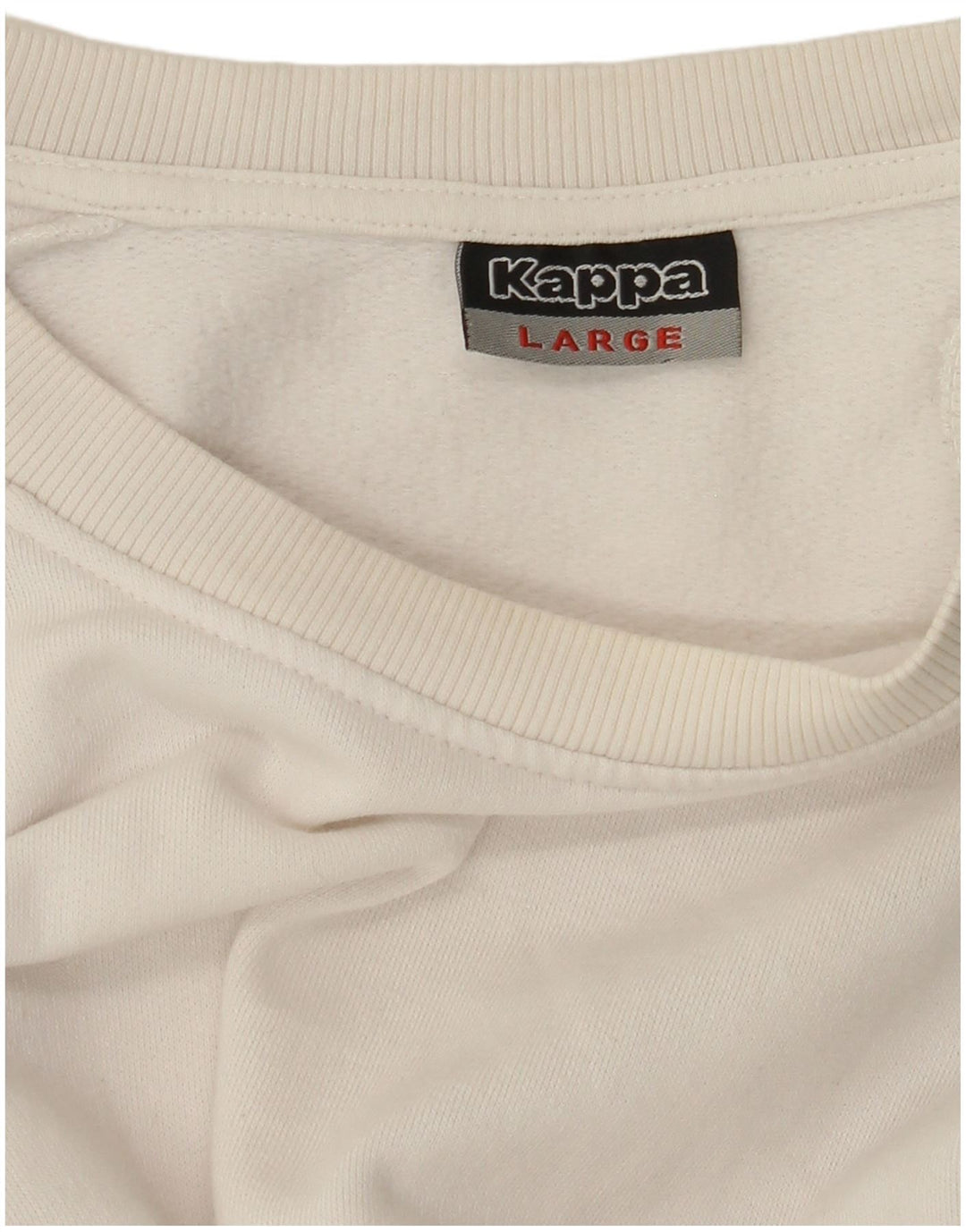 KAPPA Mens Graphic Sweatshirt Jumper Large Off White