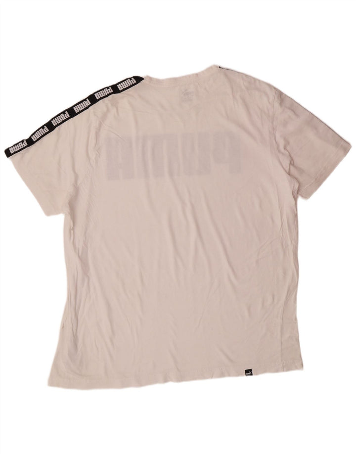 PUMA Herren Grafik T-Shirt Top 2XL Weiße Baumwolle