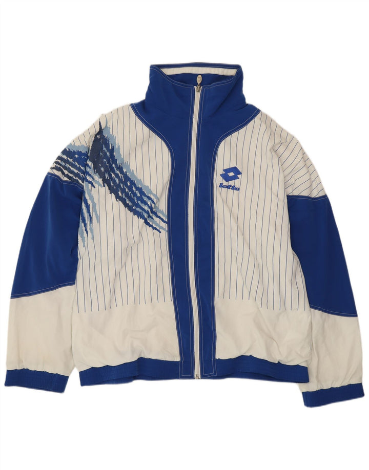 LOTTO Herren-Trainingsanzugoberteil mit Grafik, UK 42/44, XL, Weiß, Farbblock