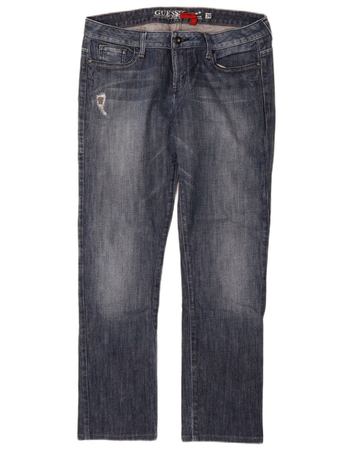 Guess Damen Slim Jeans W30 L30 Blaue Baumwolle