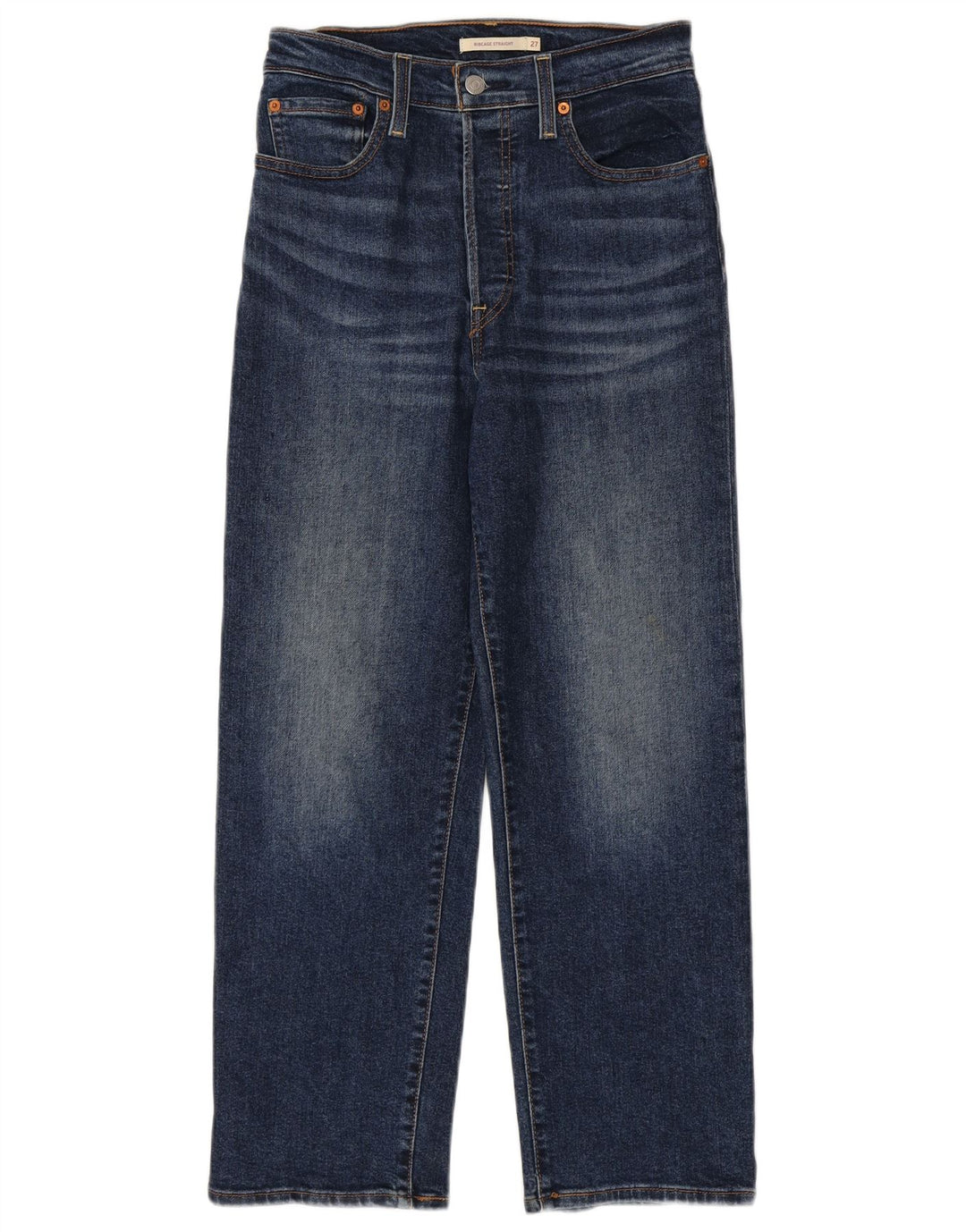 Levi's Damen Ribcage Straight Jeans W27 L27 Blaue Baumwolle