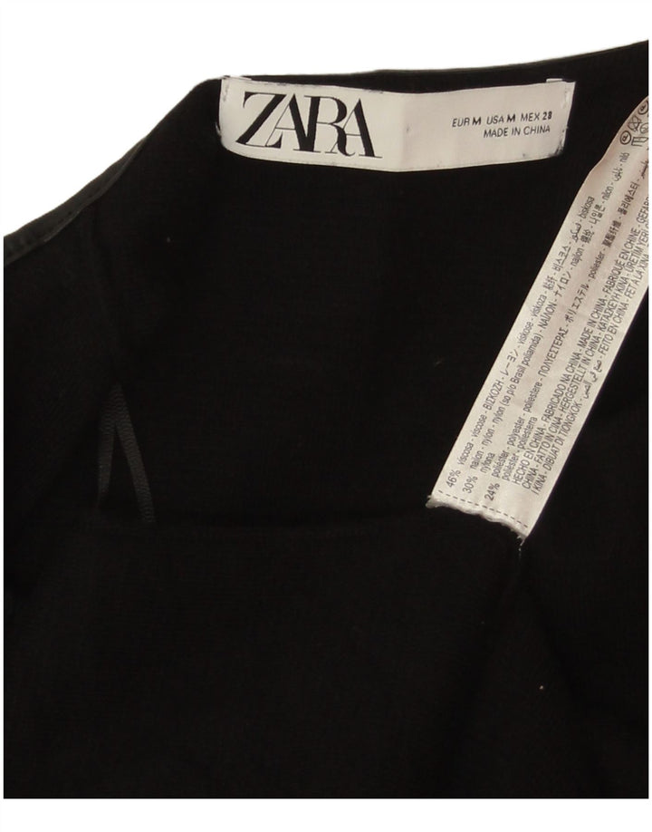 Zara Womens Open Overcoat UK 12 Mittelschwarze Viskose