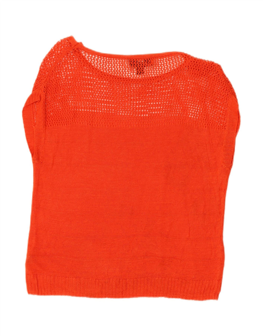 MOSSIMO Womens Short Sleeve Boat Neck Jumper Sweater UK 14 Medium Orange