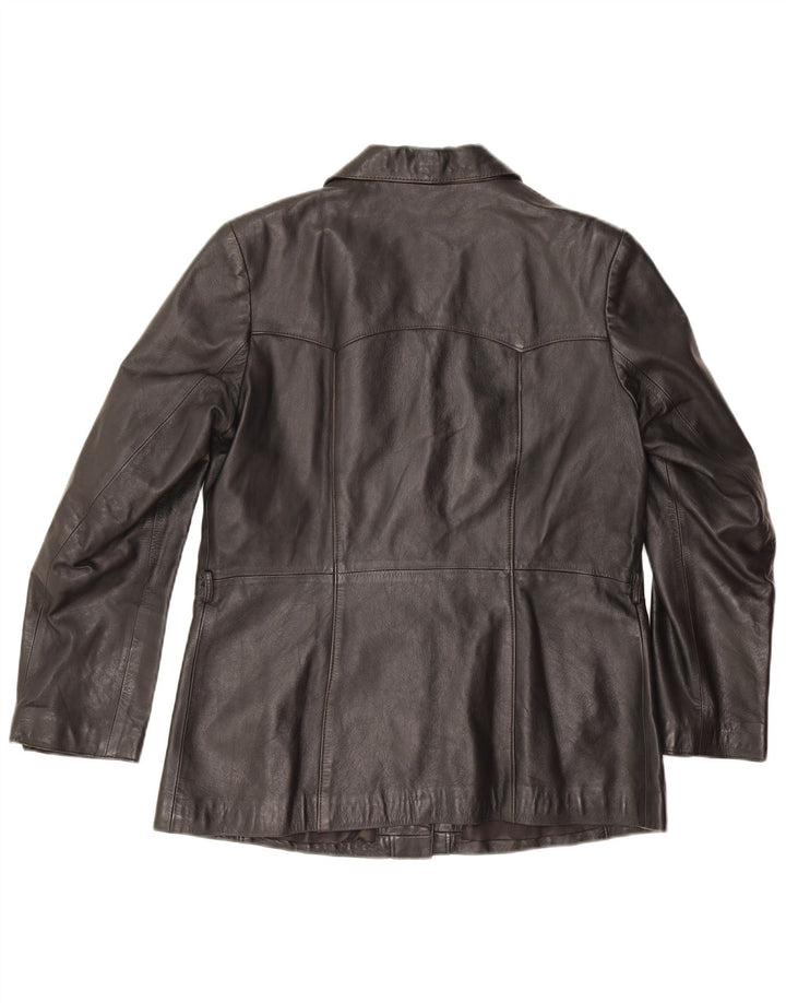 Vintage Damen Lederjacke EU 42 Großes schwarzes Leder