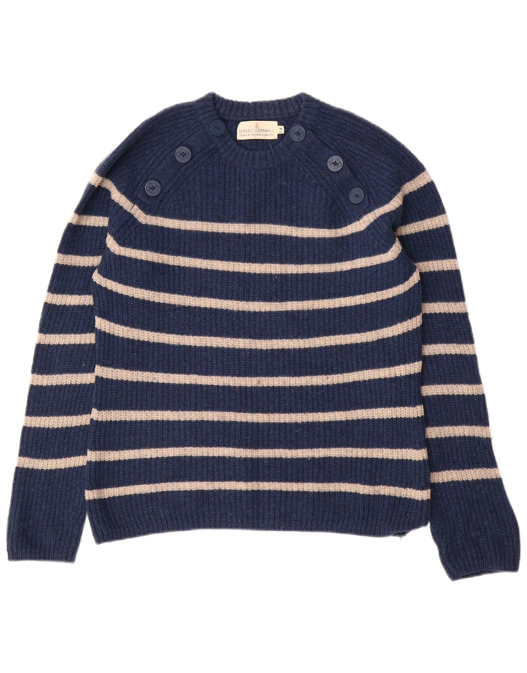 SEASALT CORNWALL Damen-Pullover mit Rundhalsausschnitt, Gr. 14, Marineblau